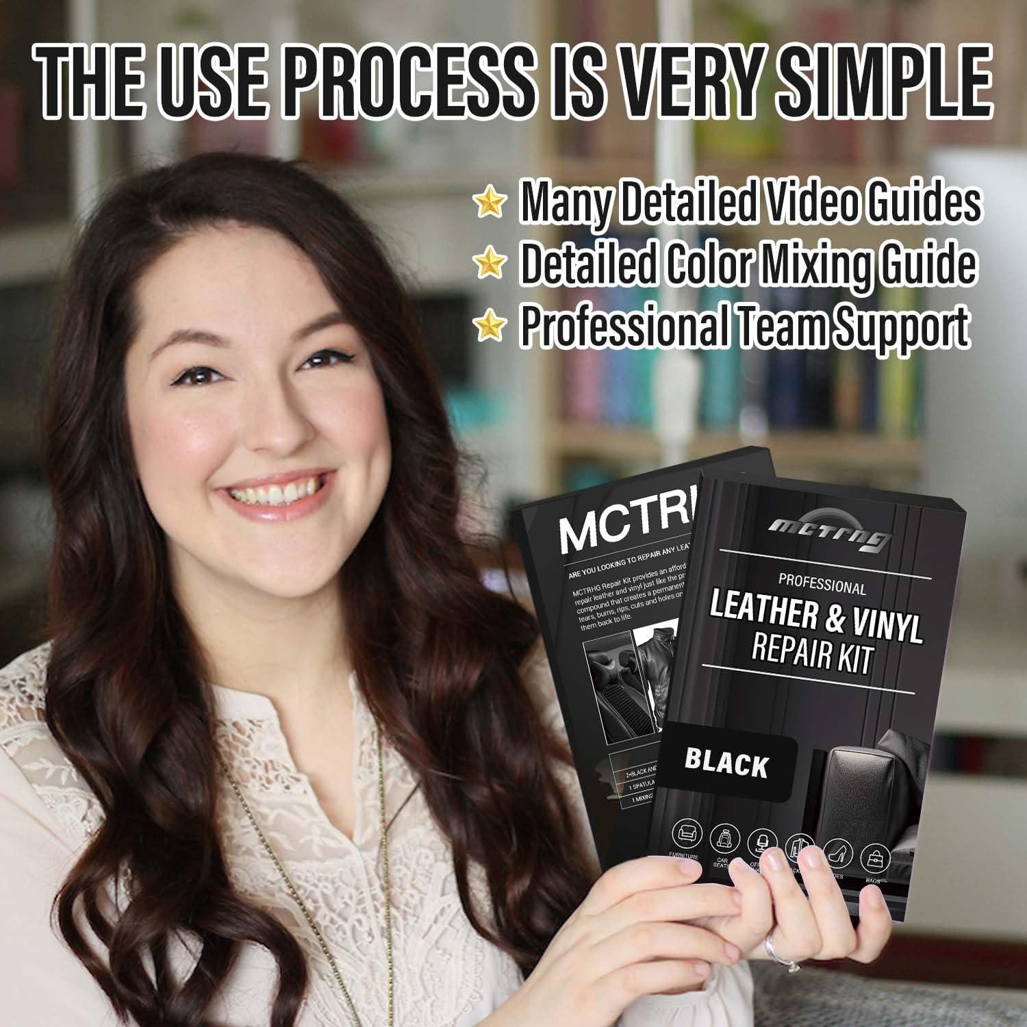 Kit de Reparación de Cuero Negro MCTRHG para Automóviles