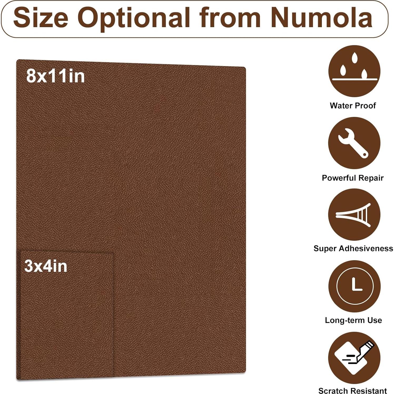 Numola Leather Repair Patch 8×11 inch Self-Adhesive Leather Repair Tape, Scratch/Holes Vinyl Repair Kit for Couch, Car Seat, Sofas, DIY Furniture Upholstery, Chair, Jackets, First-aid (Light Brown)