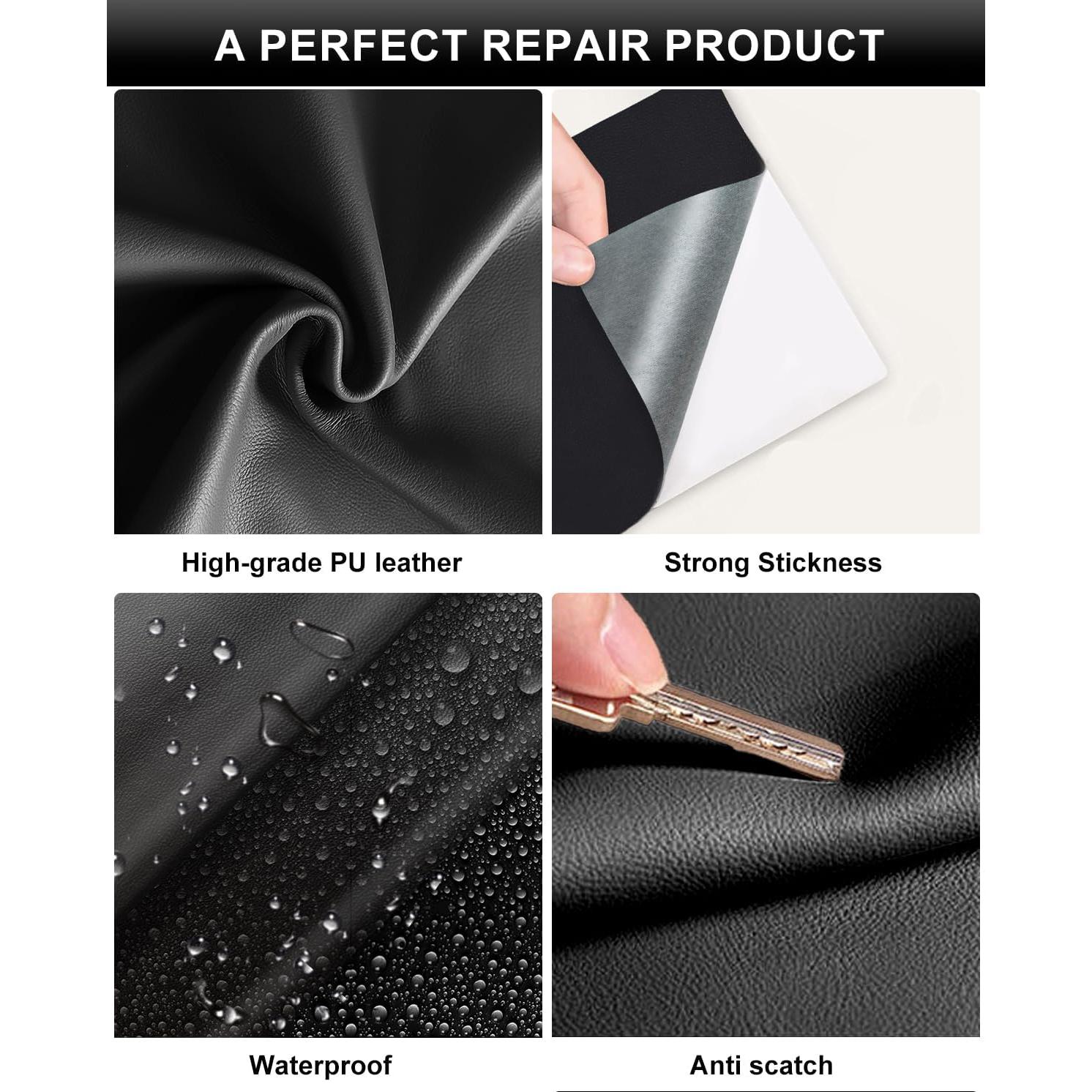 Numola Leather Repair Patch 8×11 inch Self-Adhesive Leather Repair Tape, Scratch/Holes Vinyl Repair Kit for Couch, Car Seat, Sofas, DIY Furniture Upholstery, Chair, Jackets, First-aid (Light Brown)