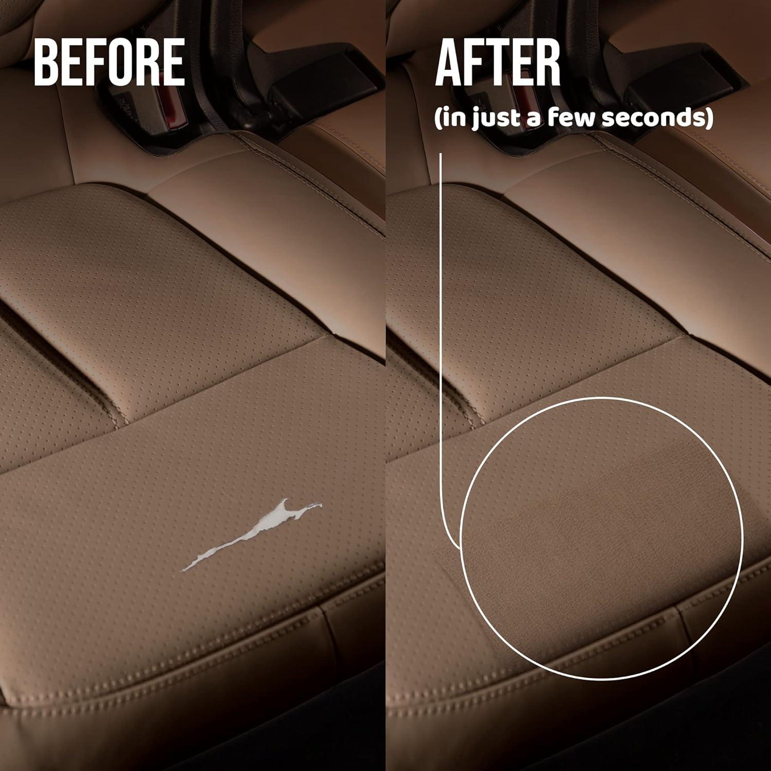 MastaPlasta Original Self-Adhesive Leather Repair Patch - Beige 11" x 8" (28 x 20 cm), Instant Upholstery-Quality Scratch & Tear Repair for Sofas, Car Interiors, Bags, Vinyl & More