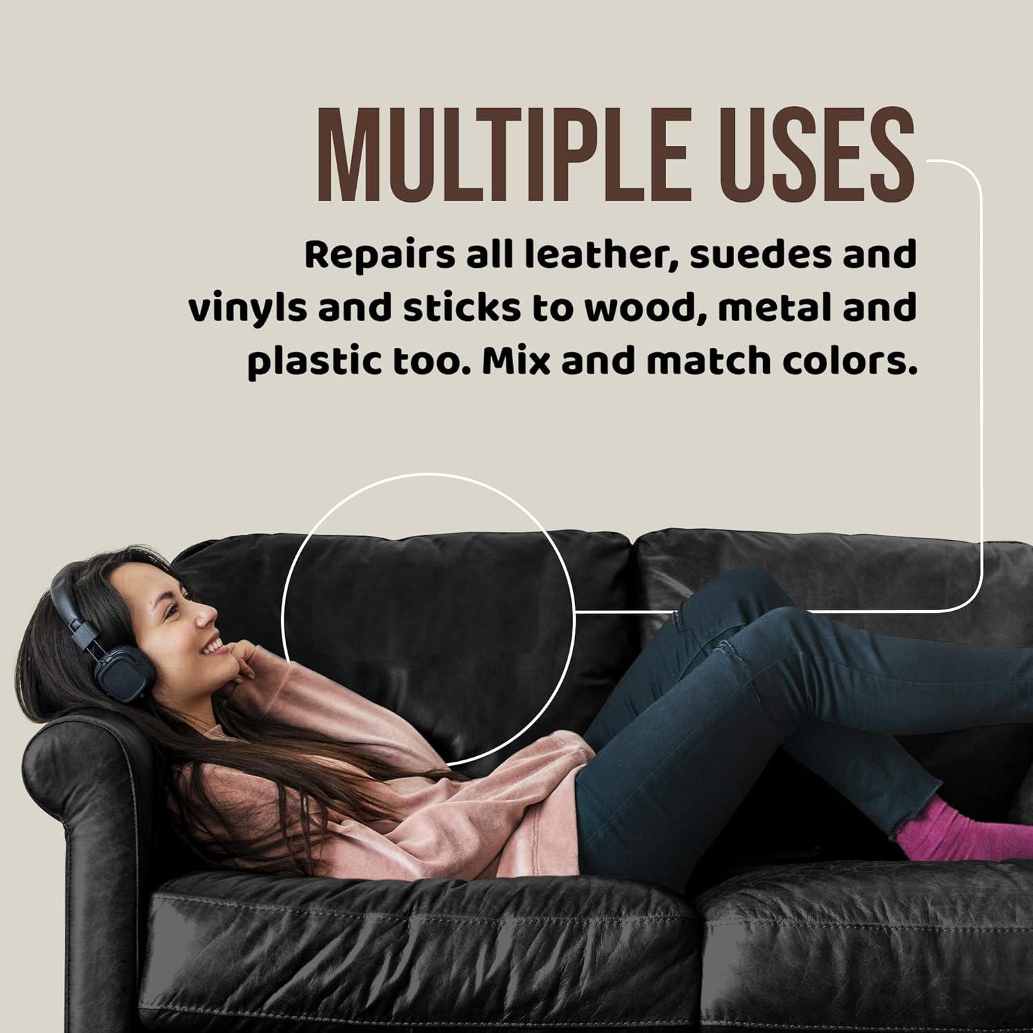 MastaPlasta Original Self-Adhesive Leather Repair Patch - Beige 11" x 8" (28 x 20 cm), Instant Upholstery-Quality Scratch & Tear Repair for Sofas, Car Interiors, Bags, Vinyl & More