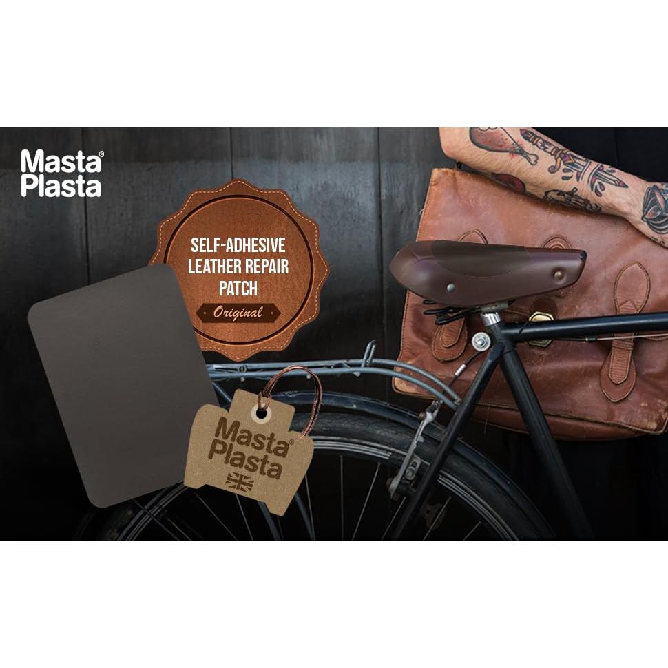 MastaPlasta Original Self-Adhesive Leather Repair Patch - Beige 11" x 8" (28 x 20 cm), Instant Upholstery-Quality Scratch & Tear Repair for Sofas, Car Interiors, Bags, Vinyl & More