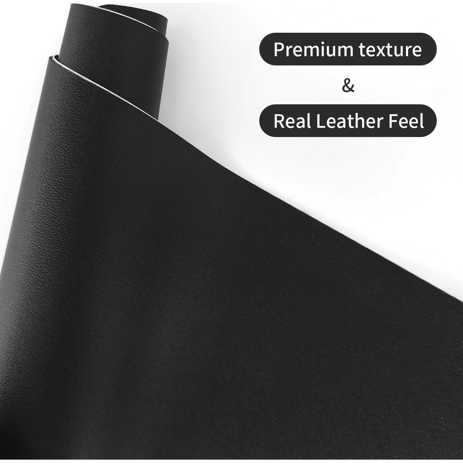 Parche de Reparación de Cuero Autoadhesivo ZESION 20x28 cm Negro