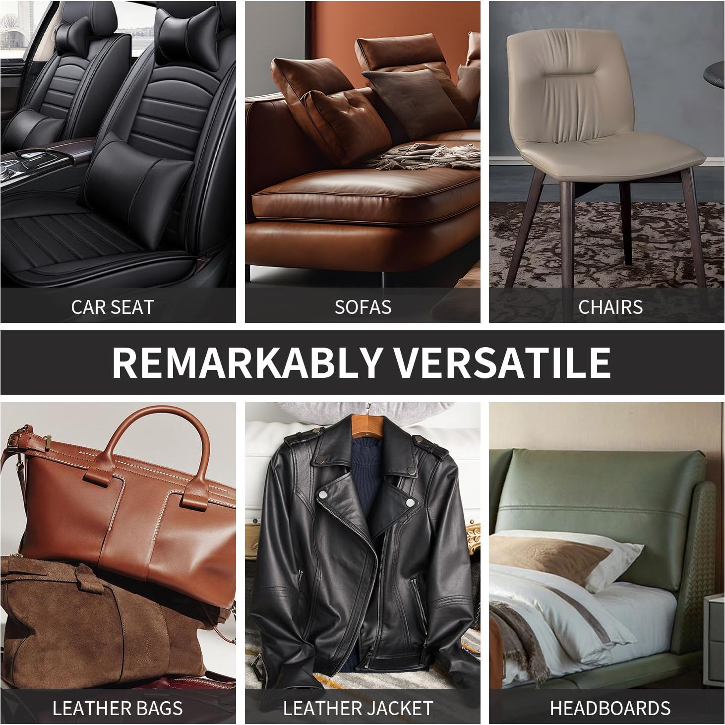 Parche de Reparación de Cuero Autoadhesivo ZESION 20x28 cm Negro