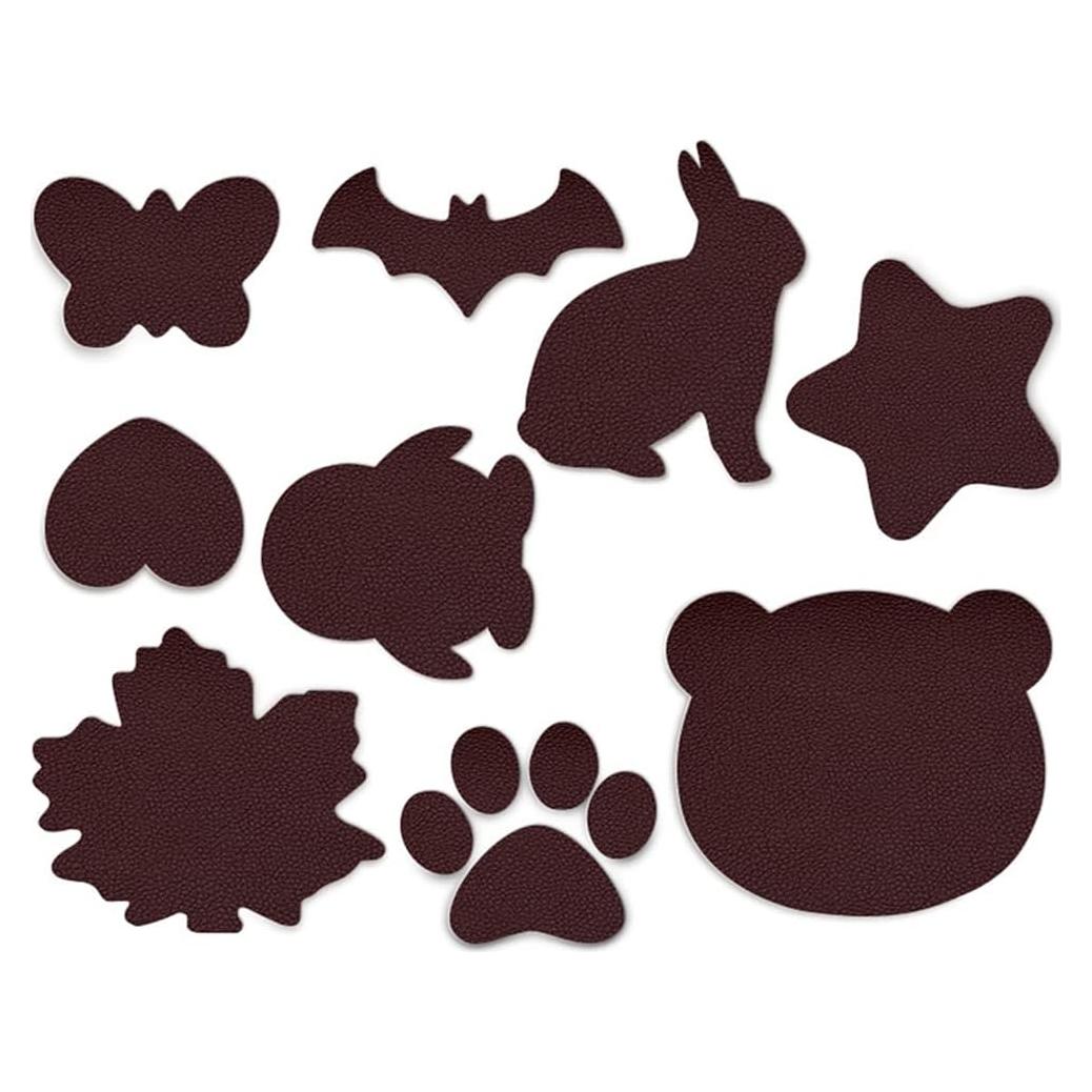 9 Piezas Parches de Reparación Autoadhesivos Cuero Marrón