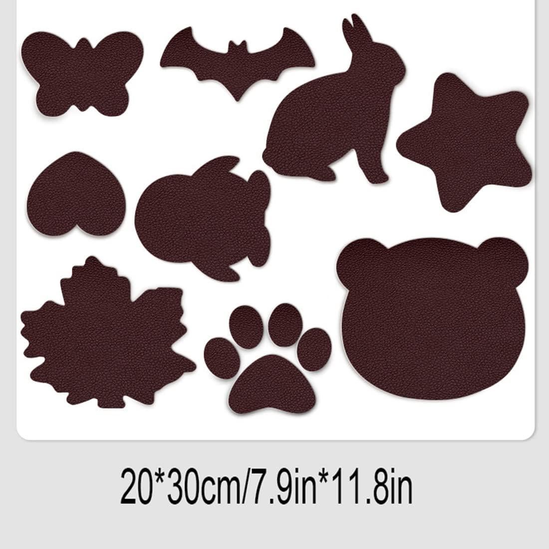 9 Piezas Parches de Reparación Autoadhesivos Cuero Marrón