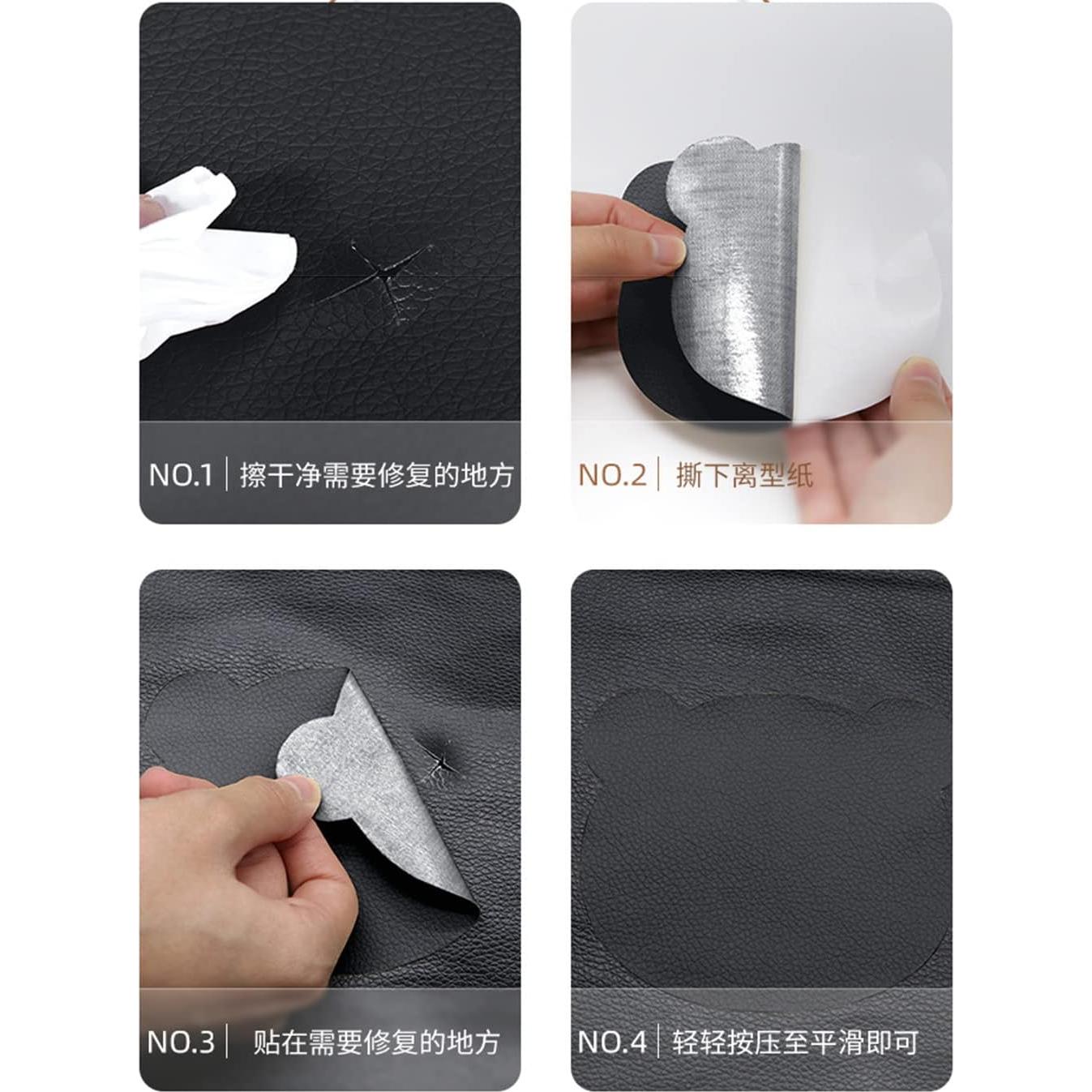 9 Piezas Parches de Reparación Autoadhesivos Cuero Marrón