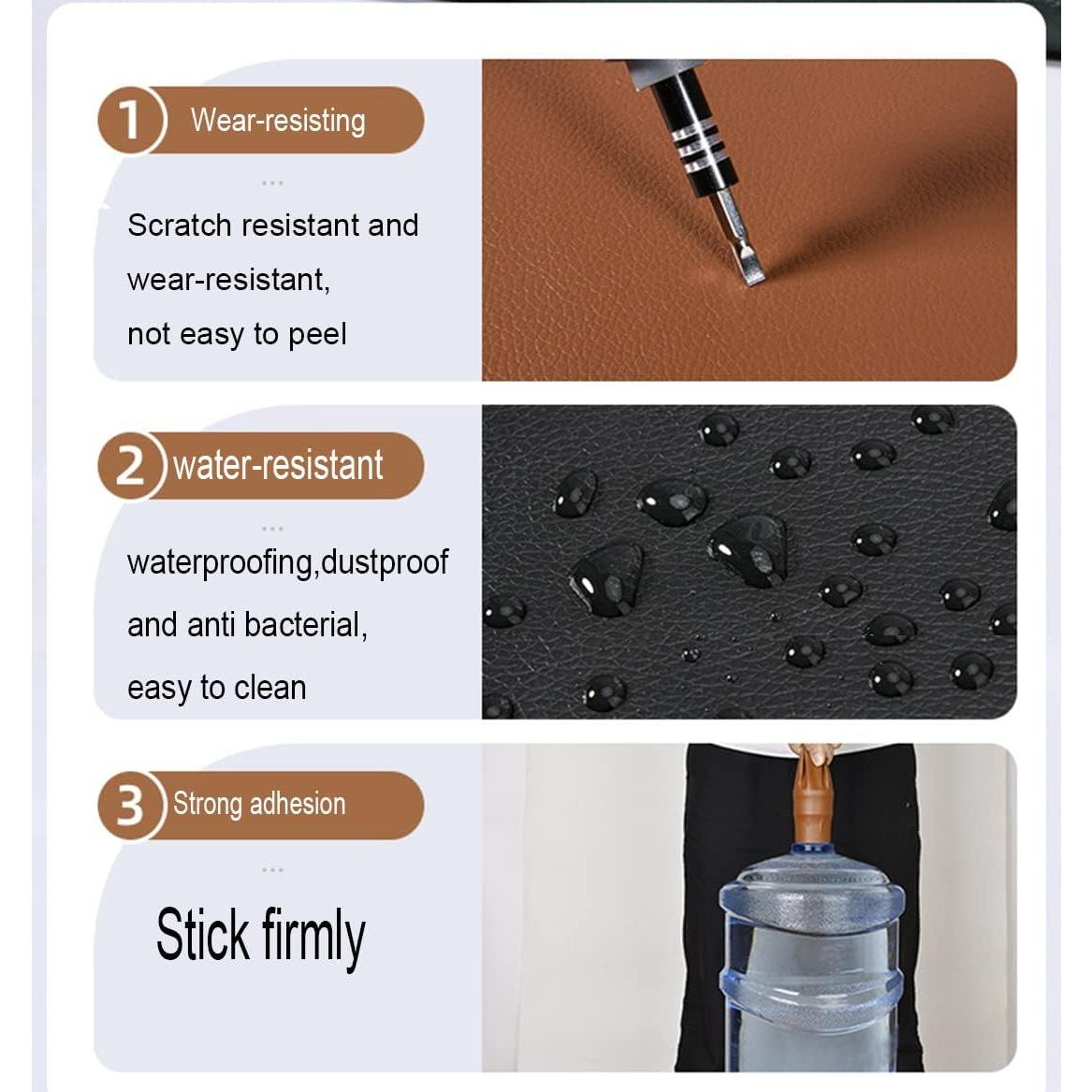 9 Piezas Parches de Reparación Autoadhesivos Cuero Marrón