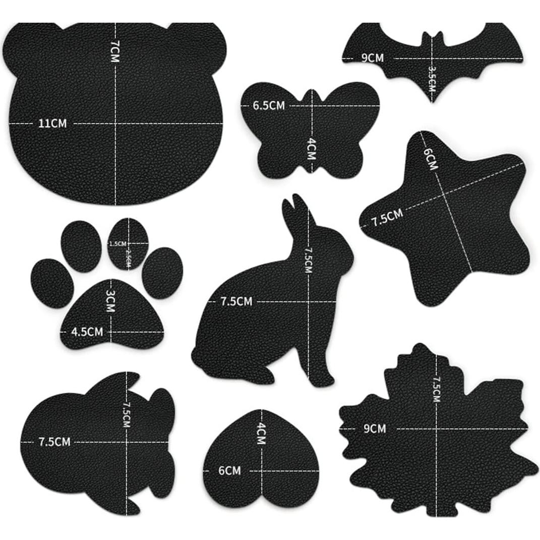 9 Piezas Parches de Reparación Autoadhesivos Cuero Marrón