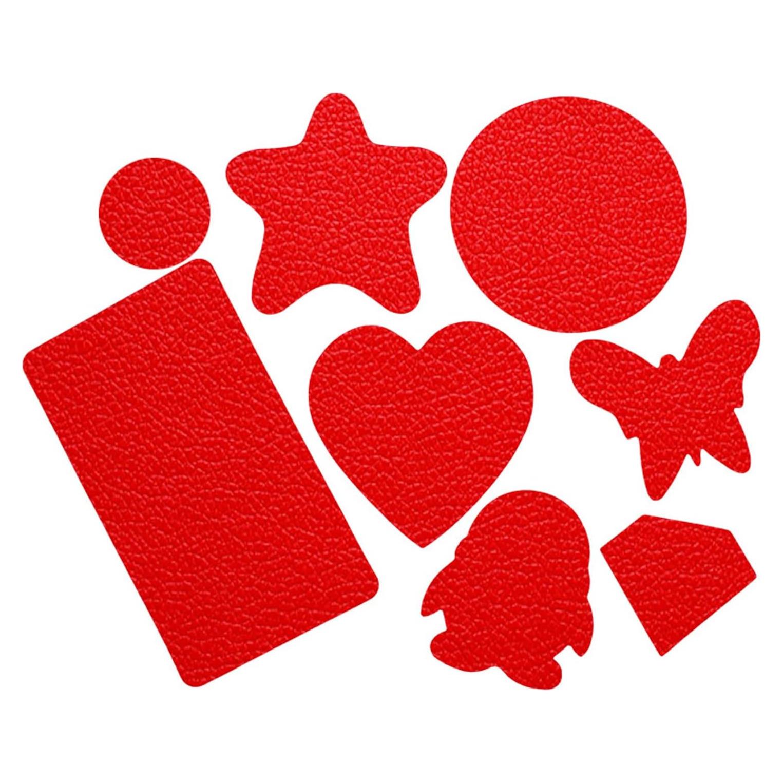 8 Pieces of Self-Adhesive Leather Repair Patches Tape Stickers for Sofas, Furniture,Car Seats,Waterproof and wear-Resistant (Red)