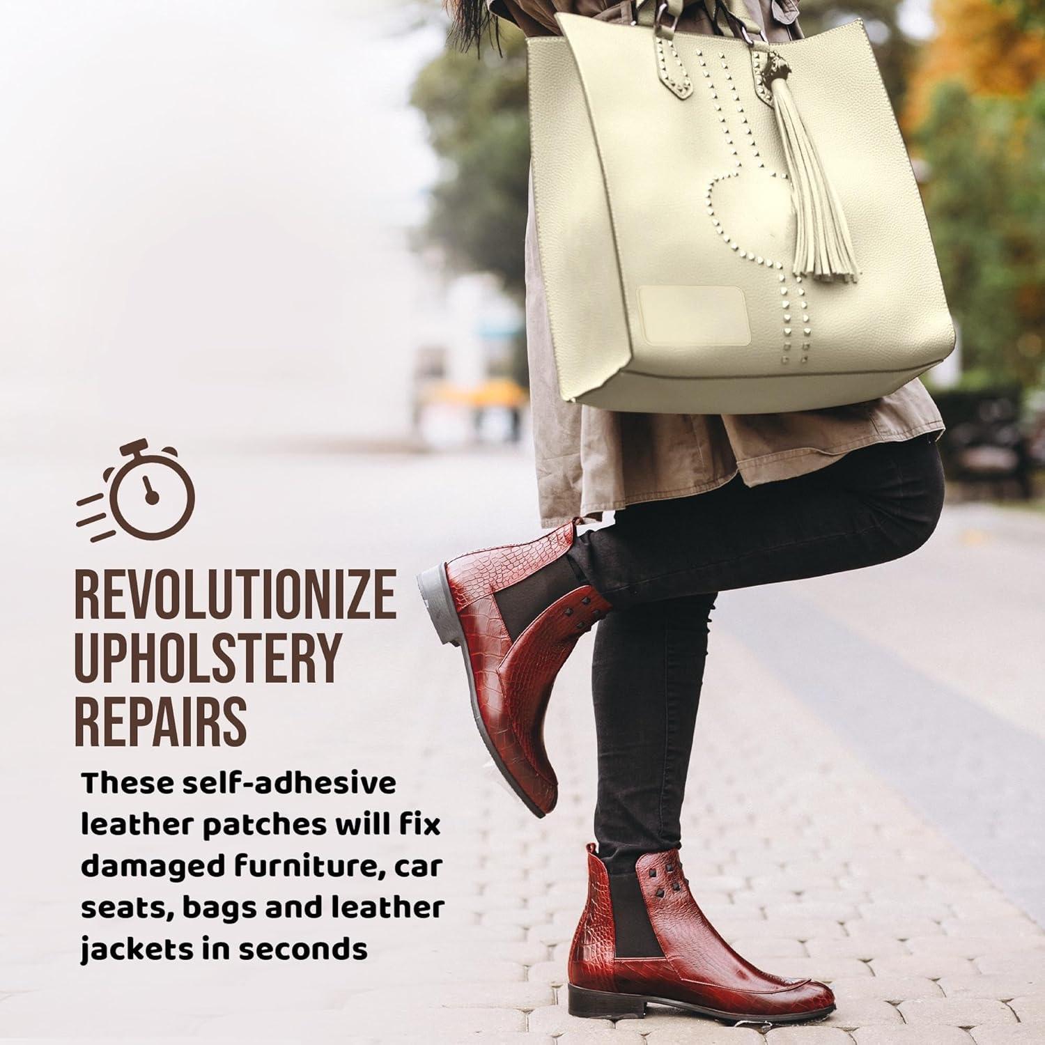 Parche de Reparación de Cuero MastaPlasta Beige 10x6 cm