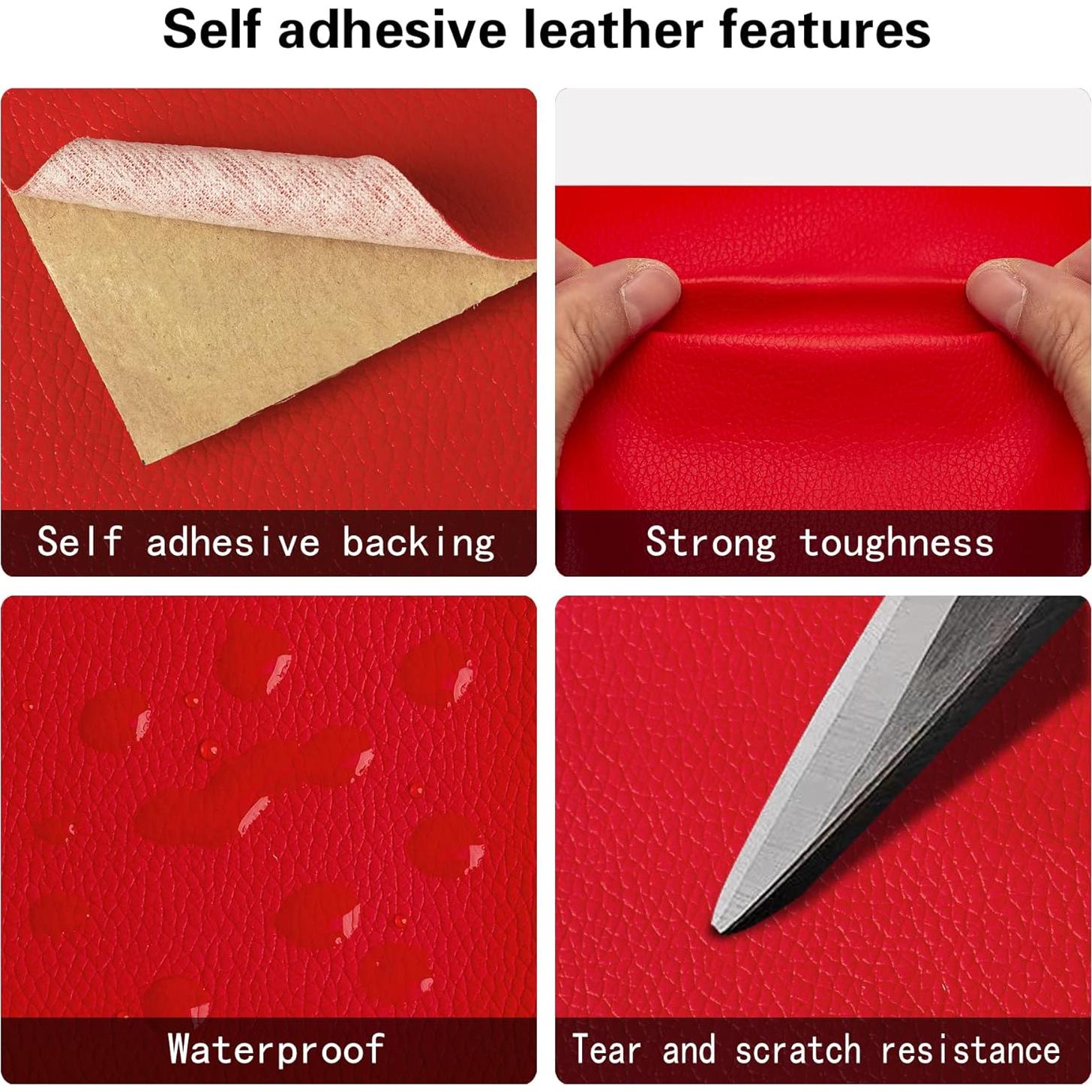 Kit de Reparación de Cuero Autoadhesivo GAOTLIN 34x200cm Rojo