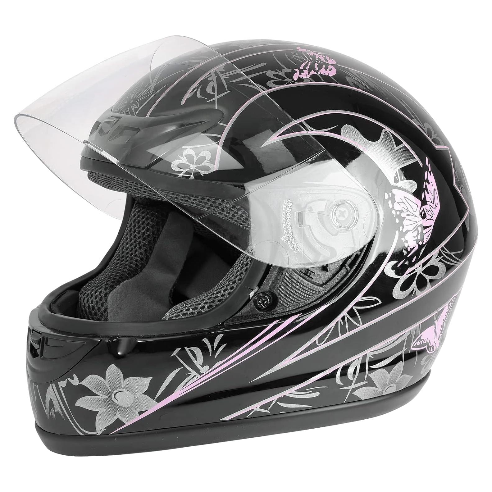 Casco Integral TCMT para Adultos Pequeño Mariposa Negra