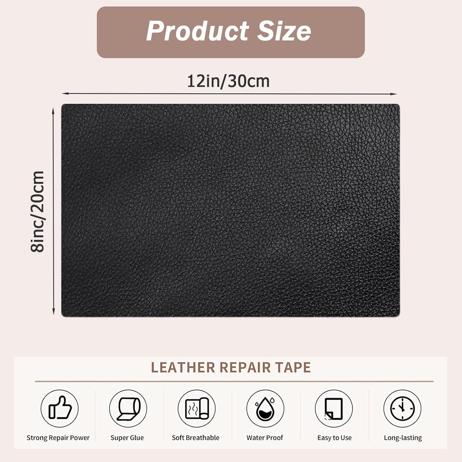 4 Parches de Reparación de Cuero Autoadhesivos Hapforever 20x30cm