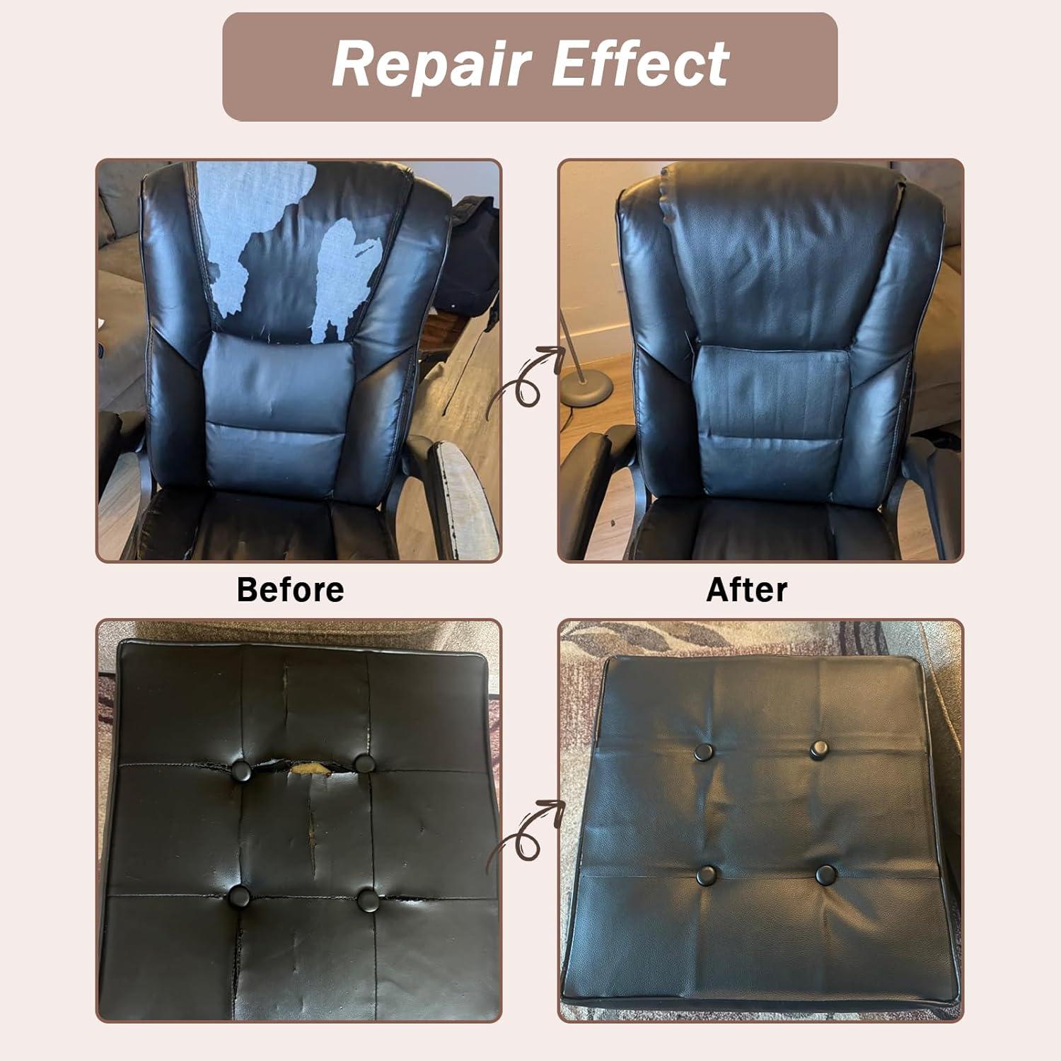 4 Parches de Reparación de Cuero Autoadhesivos Hapforever 20x30cm