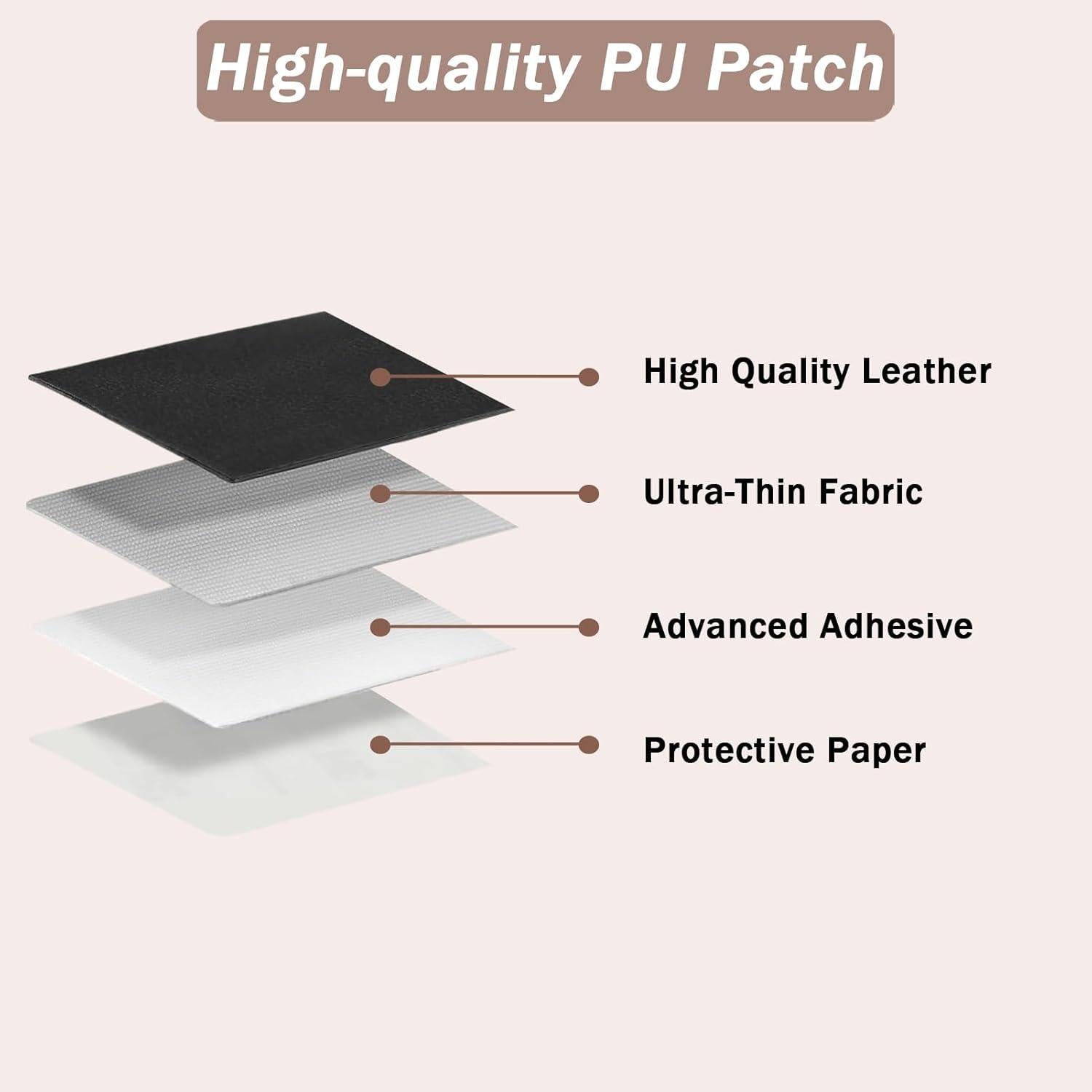 4 Parches de Reparación de Cuero Autoadhesivos Hapforever 20x30cm