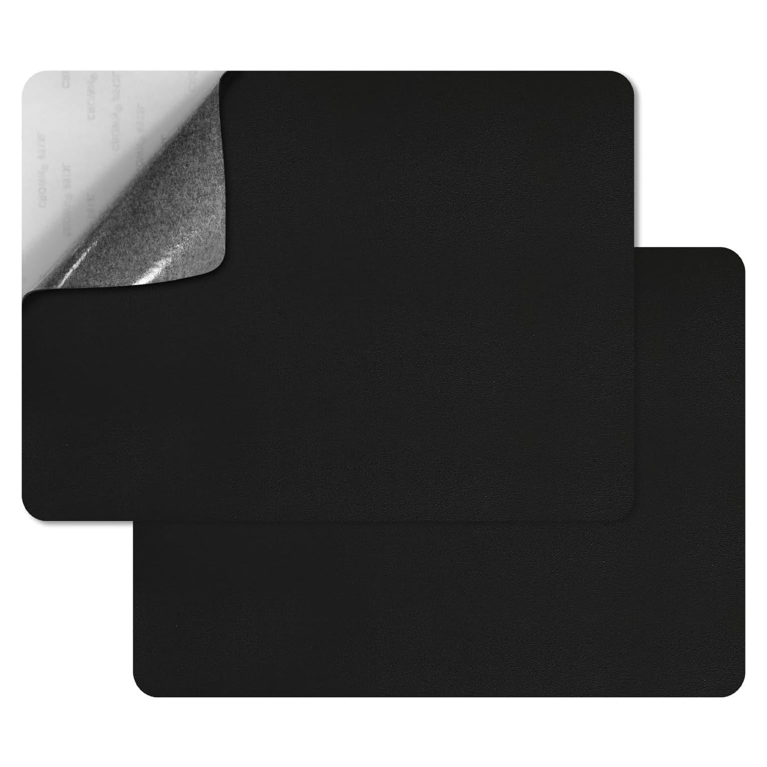 Self Adhesive Leather Patches Ideal for Couch, Sofas, Car & Office Chair Repair Pack of 2 Black