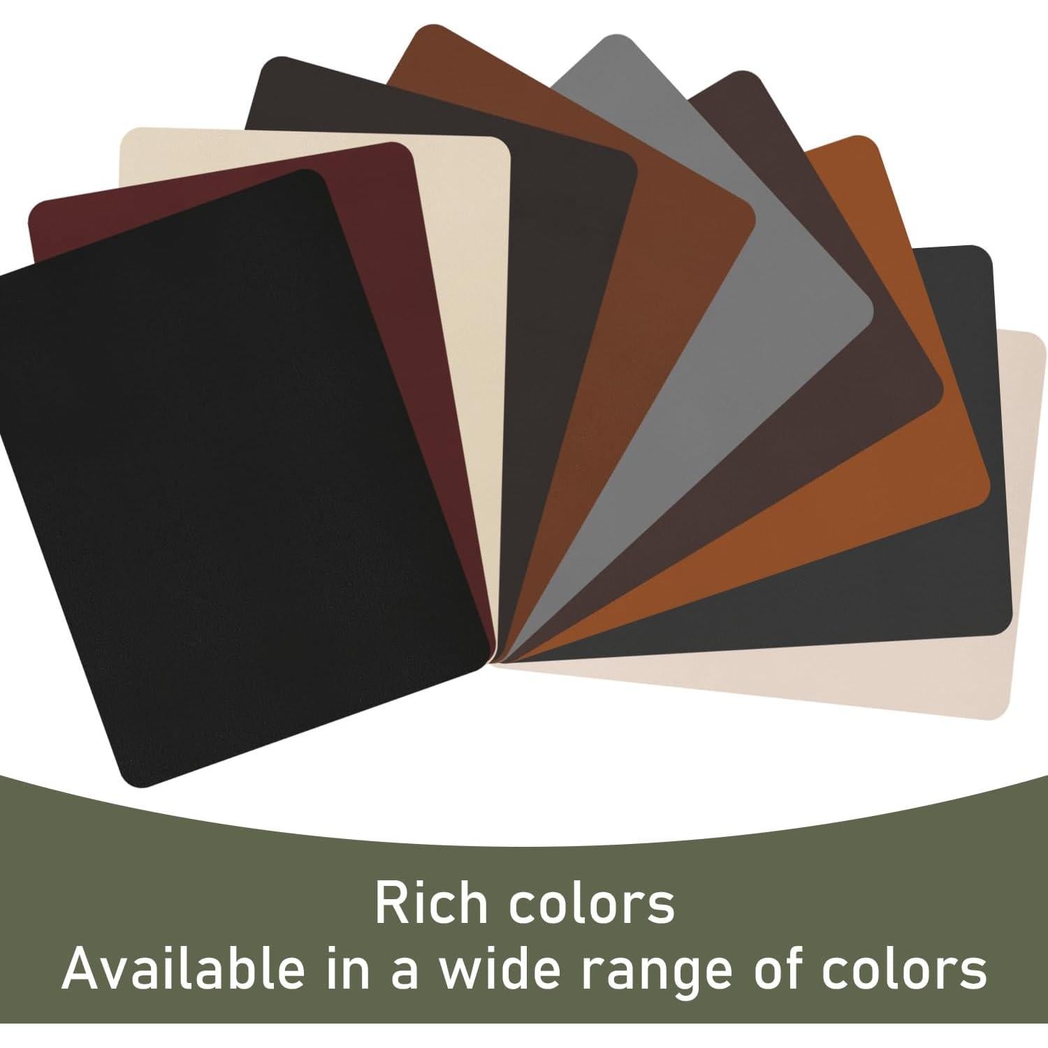 Self Adhesive Leather Patches Ideal for Couch, Sofas, Car & Office Chair Repair Pack of 2 Black