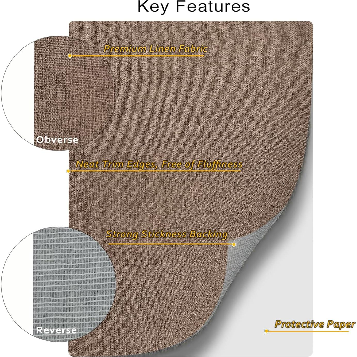 Parche Autoadhesivo de Tela de Lino ILOFRI 20x28 cm 2 Pcs - Gris Claro