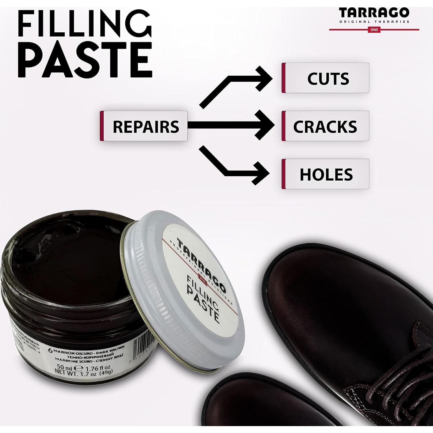 Pasta de Relleno Tarrago 50ml para Reparación de Cuero Incoloro