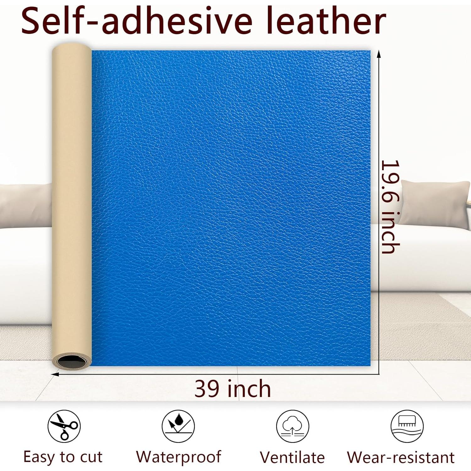 Parche de Reparación de Cuero Quninet 99.8x49.8cm Azul Oscuro