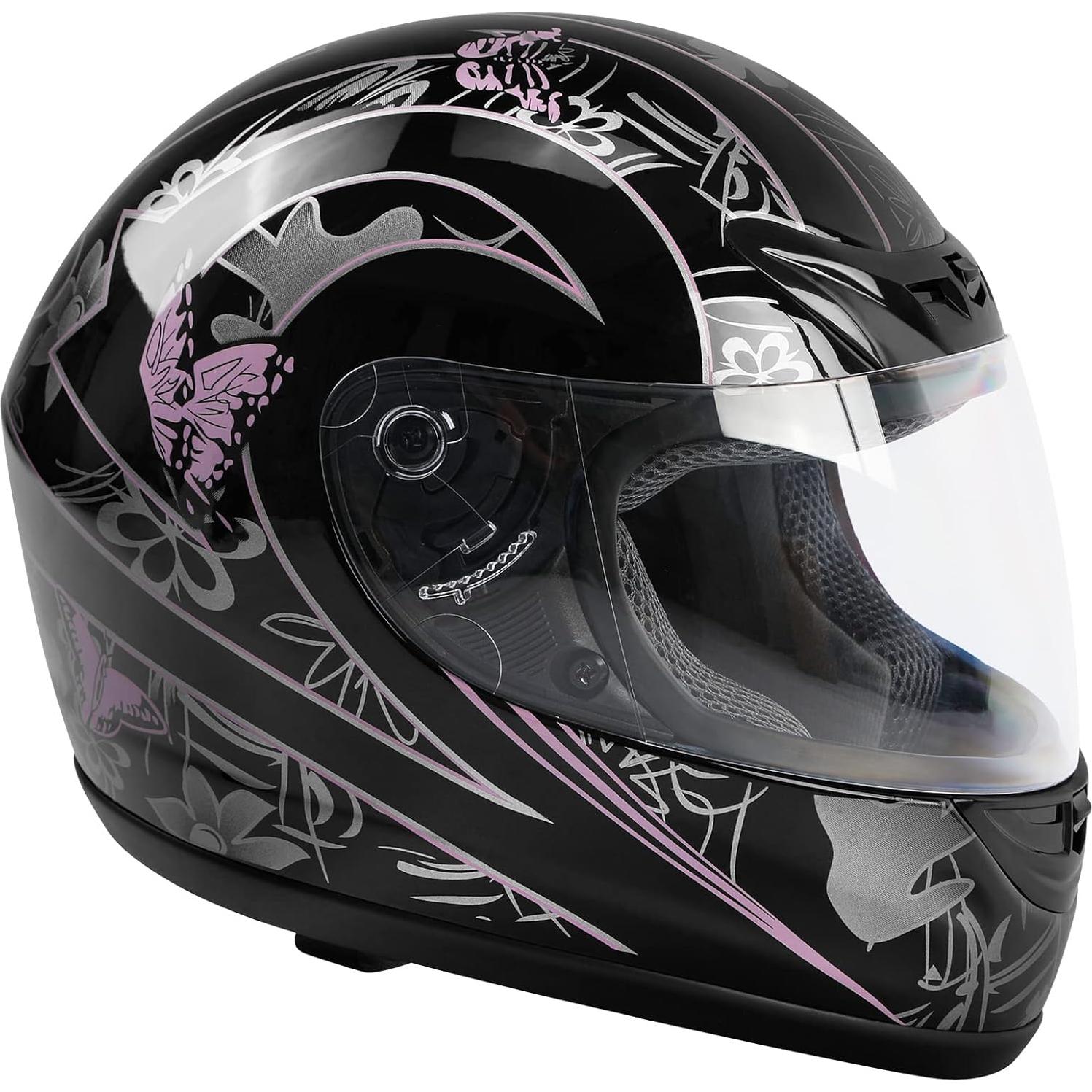 Casco Integral TCMT Mediano Mariposa Negra Motociclismo