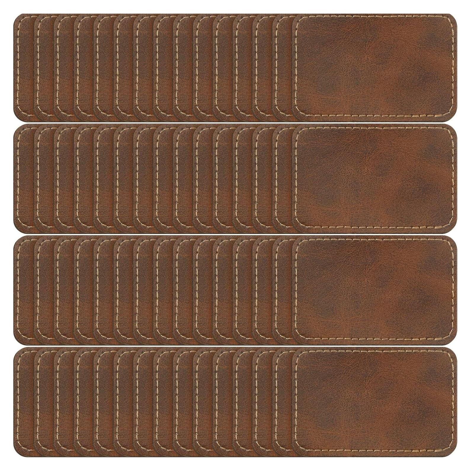 Parches de Cuero Sintético Dunzy 60 Pcs 8.9x6.4 cm Oro Antiguo