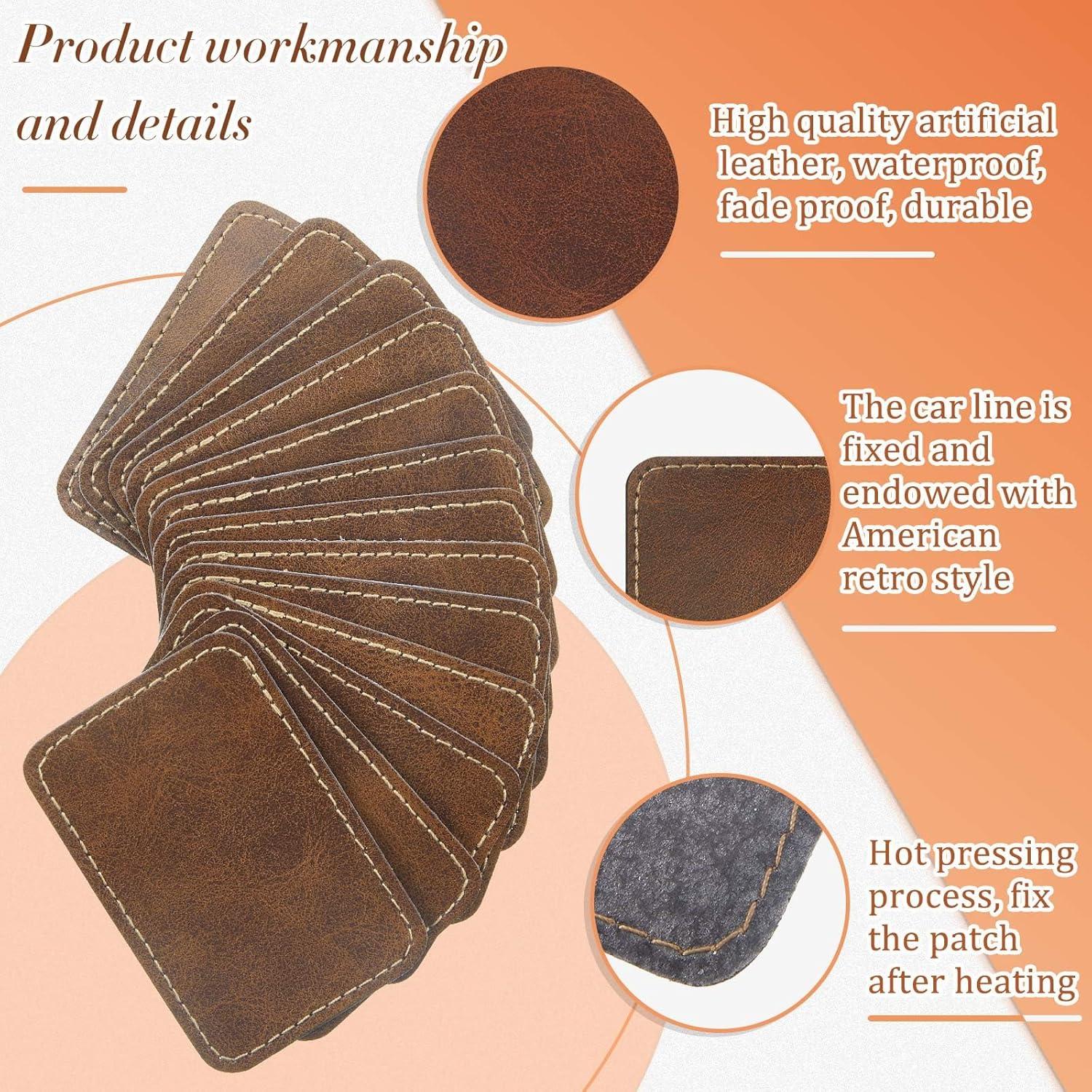 Parches de Cuero Sintético Dunzy 60 Pcs 8.9x6.4 cm Oro Antiguo