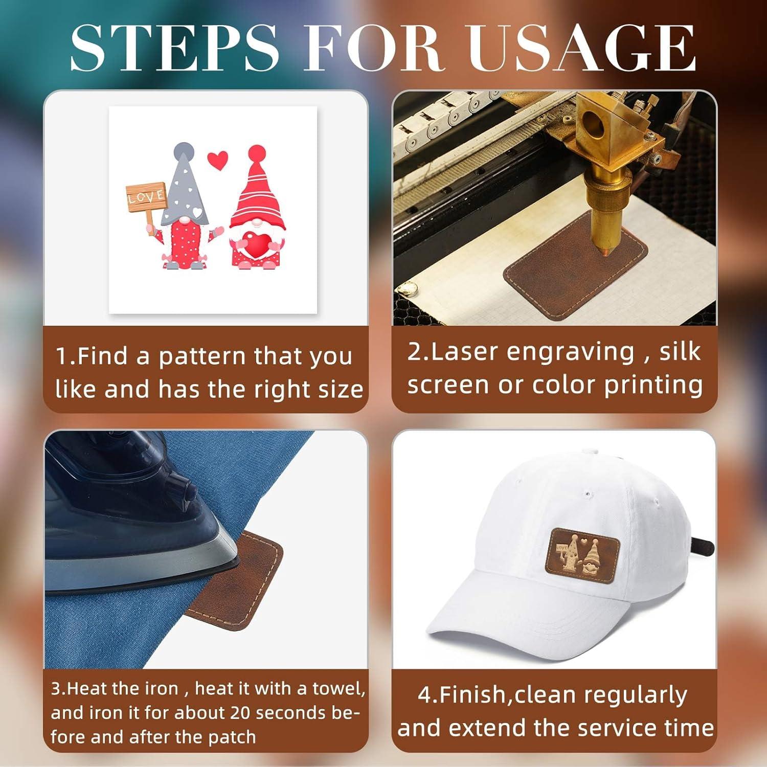 Parches de Cuero Sintético Dunzy 60 Pcs 8.9x6.4 cm Oro Antiguo