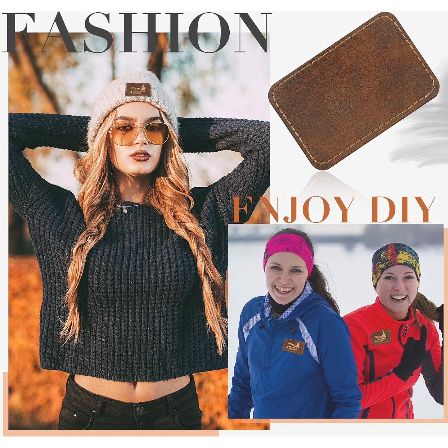 Parches de Cuero Sintético Dunzy 60 Pcs 8.9x6.4 cm Oro Antiguo