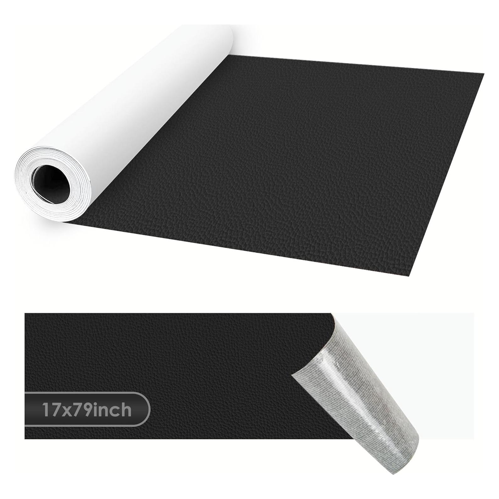 Parche de Reparación de Cuero Autoadhesivo SOTISI 43x200 cm Negro