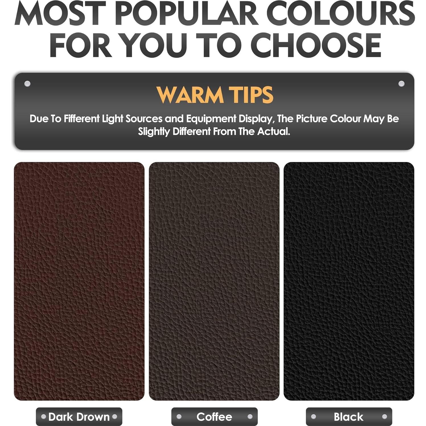 Parche de Reparación de Cuero Autoadhesivo SOTISI 43x200 cm Negro