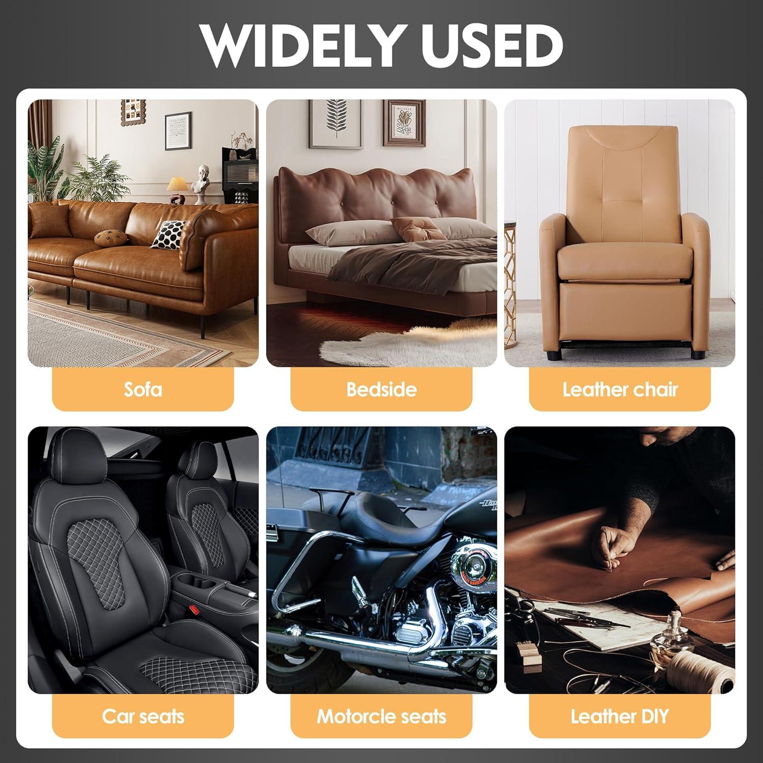 Parche de Reparación de Cuero Autoadhesivo SOTISI 43x200 cm Negro