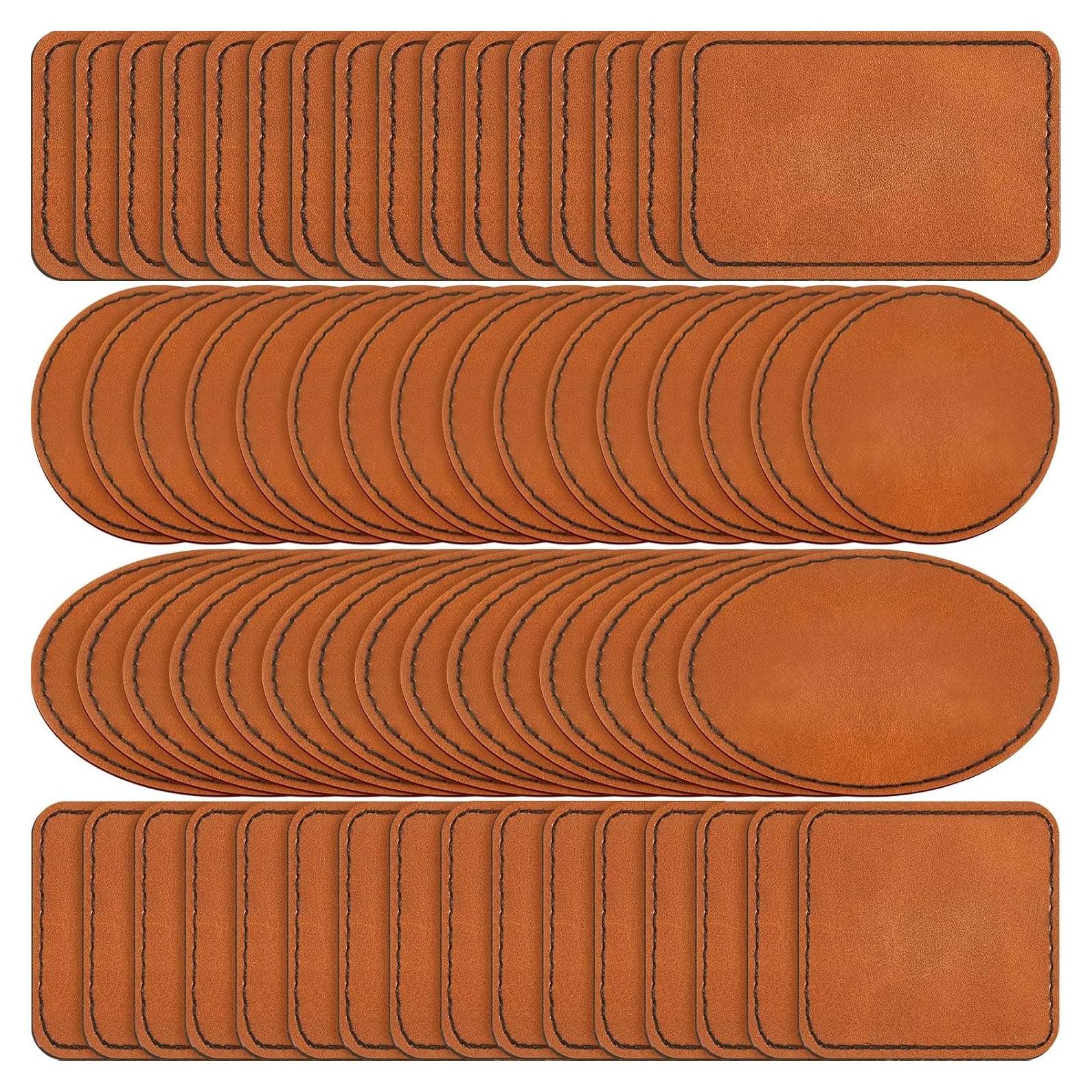 Dunzy 60 Pcs Parches de Cuero Sintético para Sombreros 7.62x5.08cm