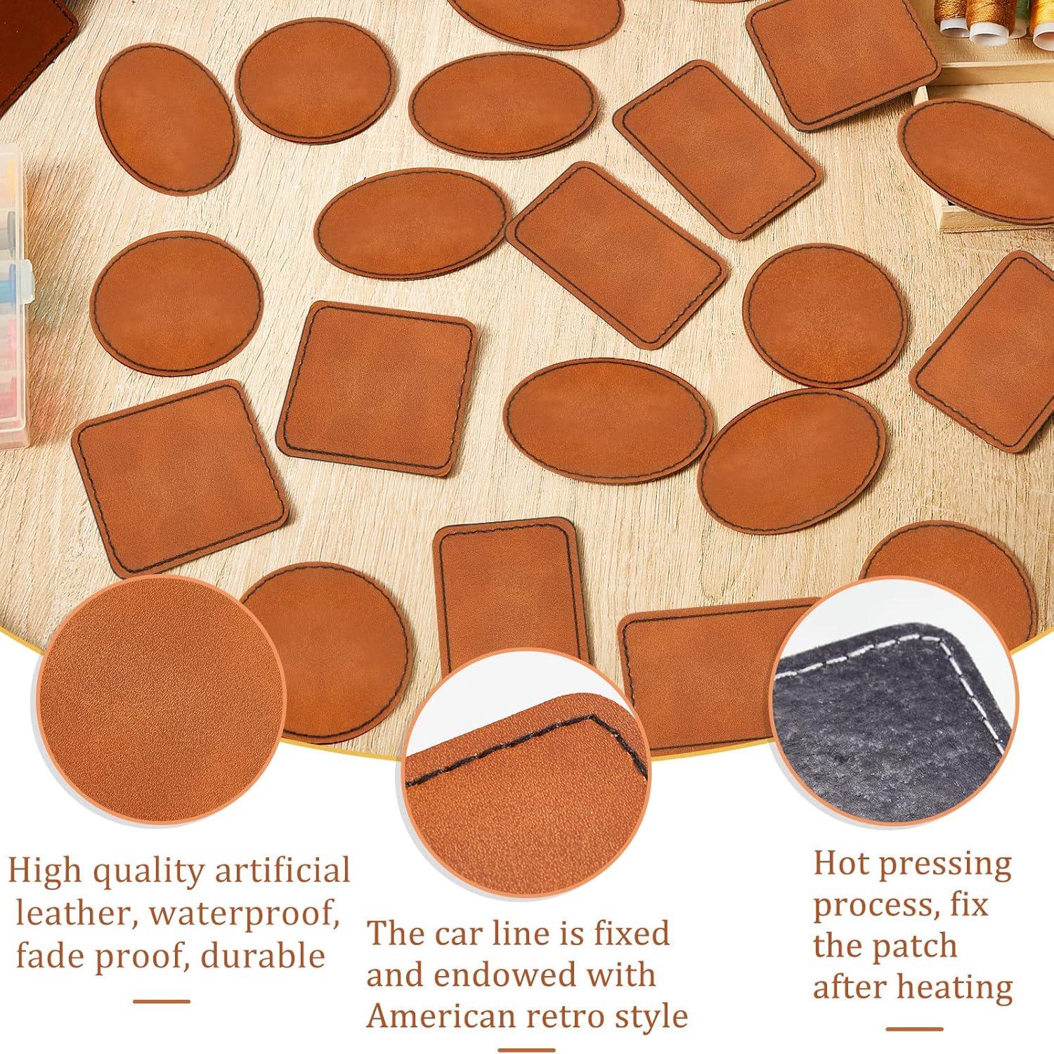 Dunzy 60 Pcs Parches de Cuero Sintético para Sombreros 7.62x5.08cm