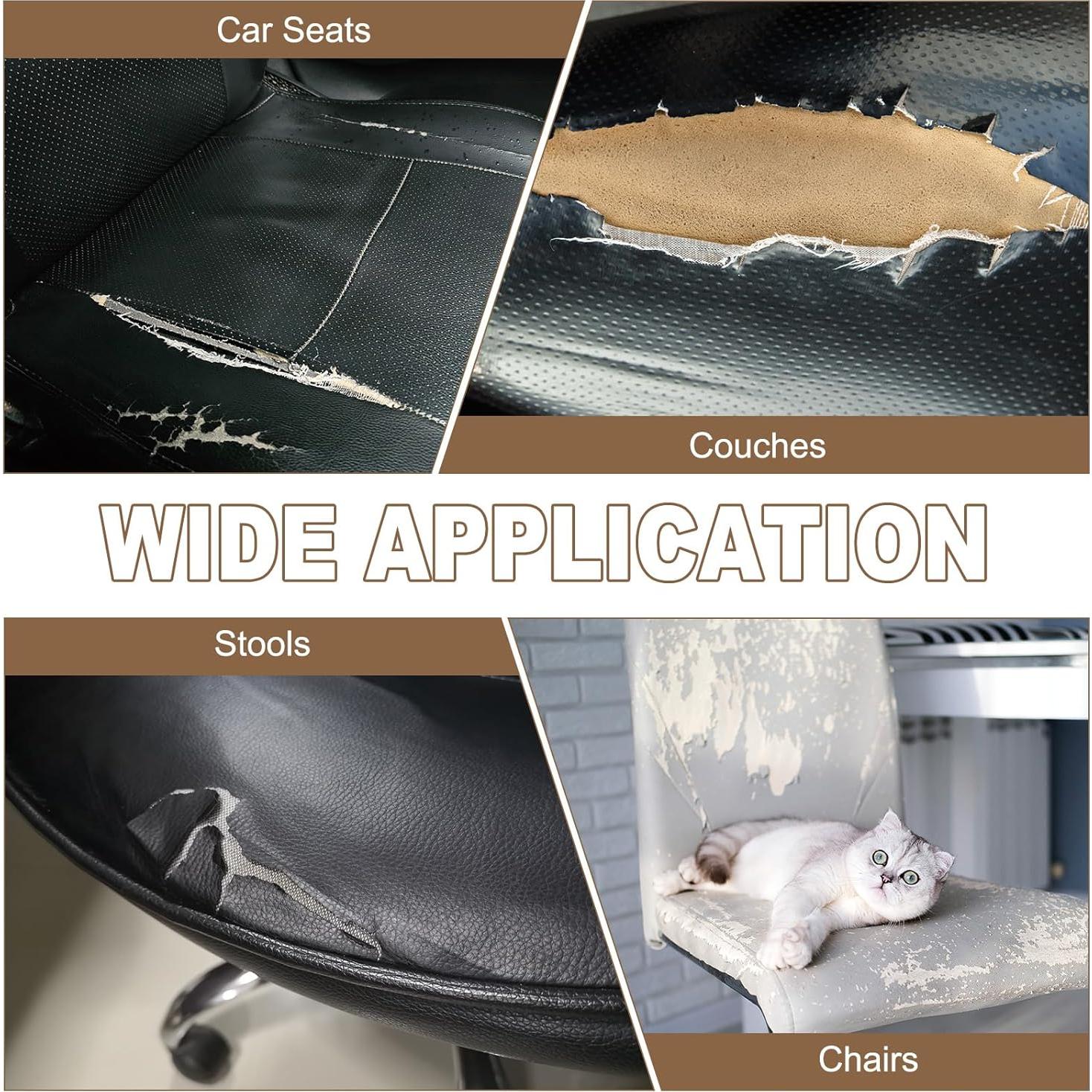 Parche de Reparación de Cuero PATIKIL 2 Piezas 25x60 cm Azul