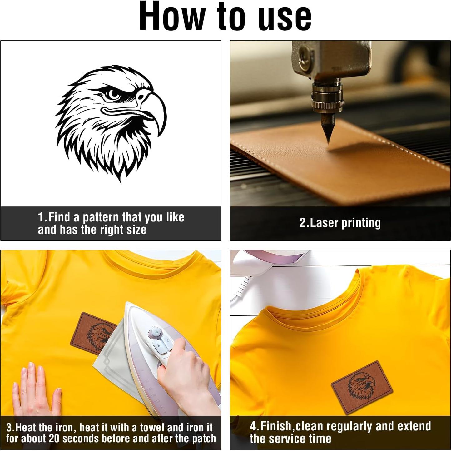 64 Piezas Parche de Cuero Sintético TACVEL 7.62x5.08cm Blanco