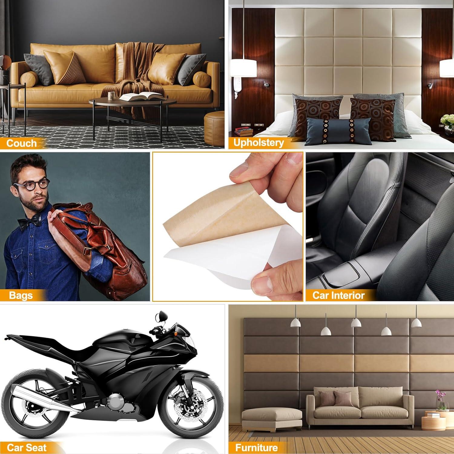 Parche de Reparación de Cuero ILOFRI 43x152 cm Autoadhesivo Blanco