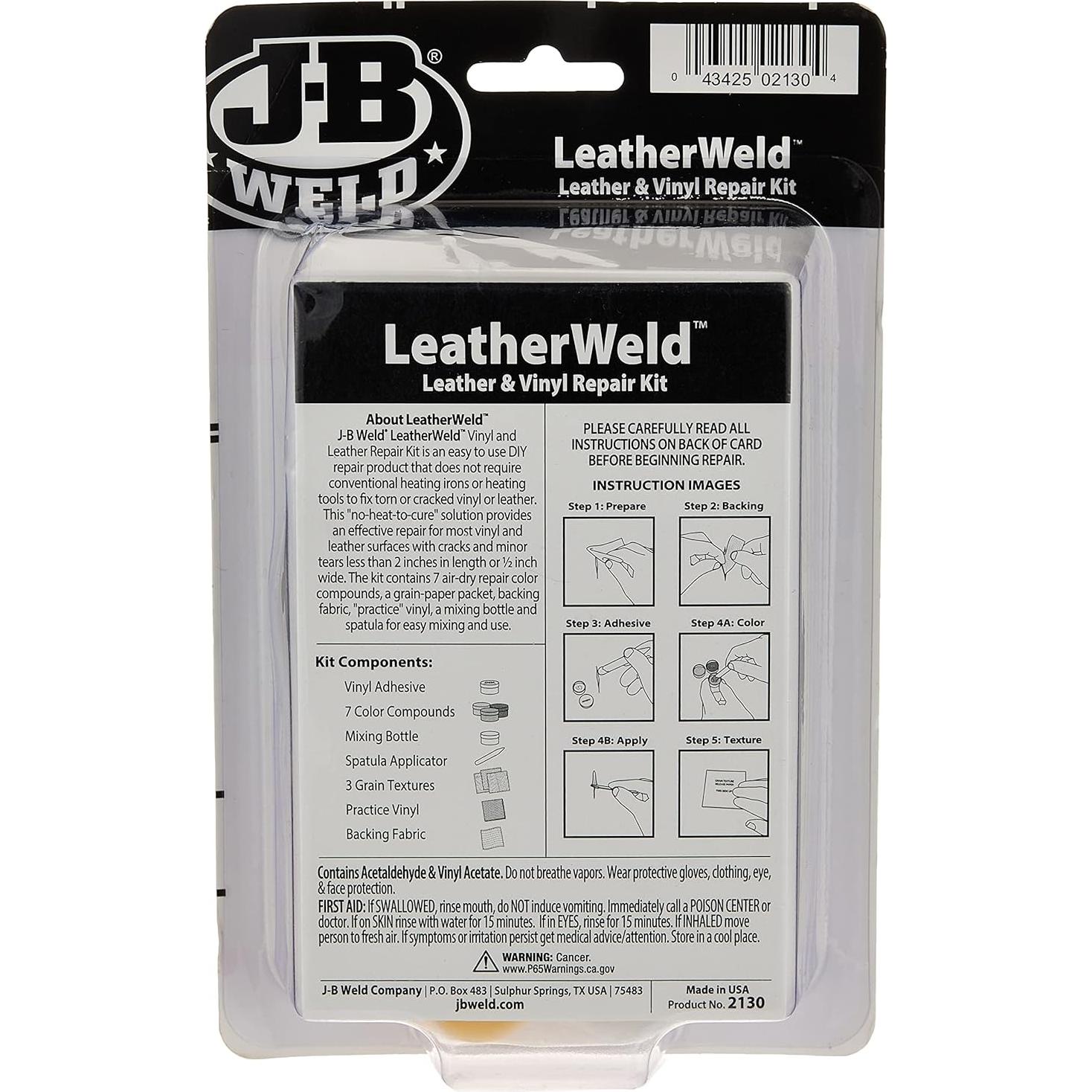 Kit de Reparación de Cuero y Vinilo J-B Weld 85 g
