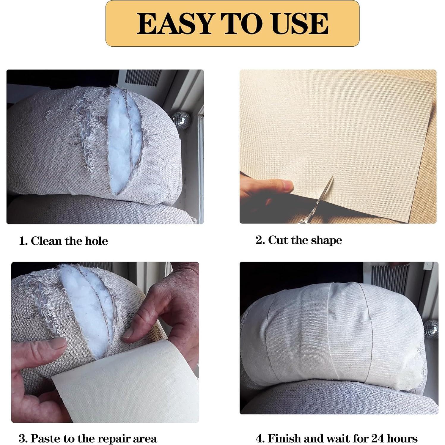 Parche de Reparación Autoadhesivo Lino 20x30 cm 2PCS Autrends