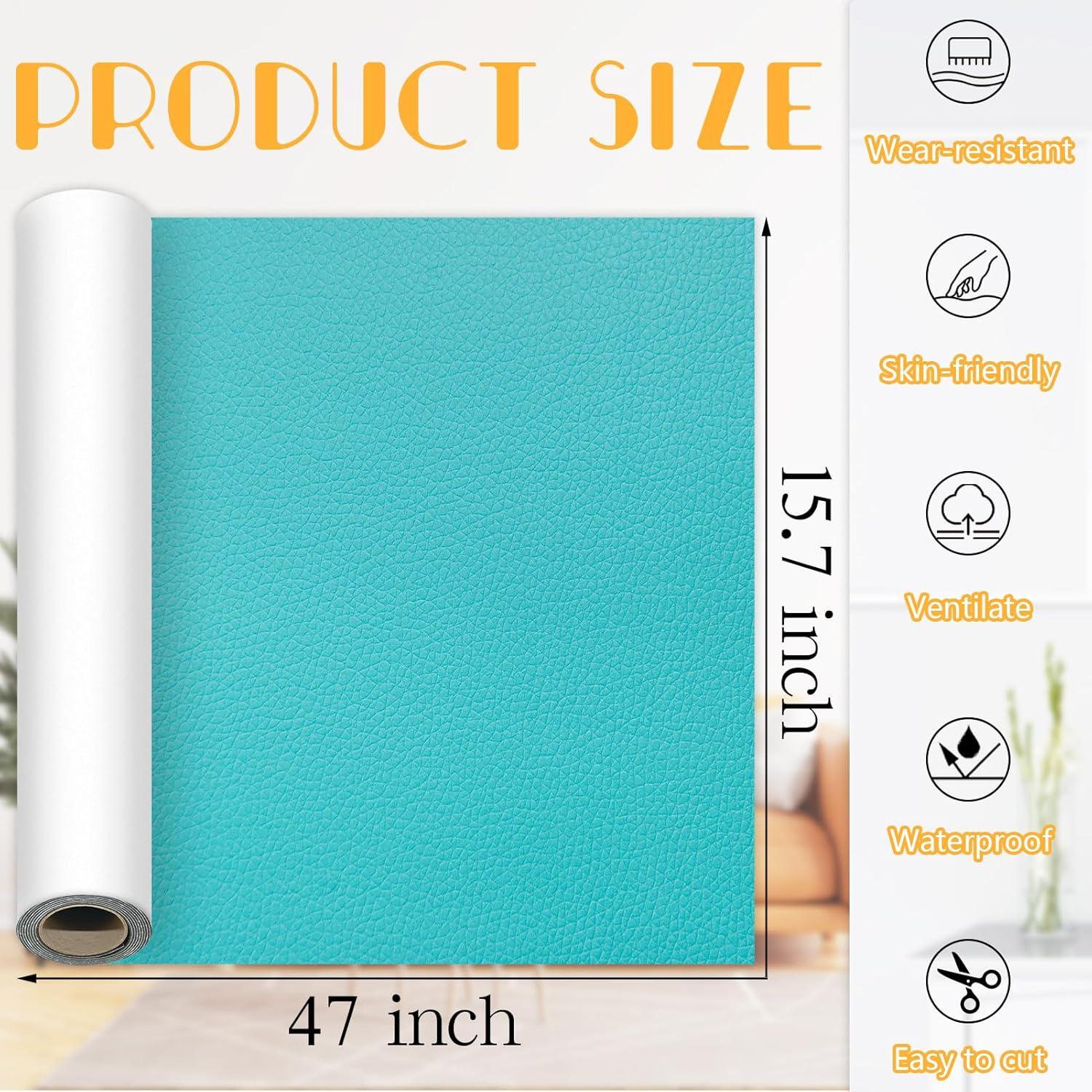 Cinta de Reparación de Cuero Autoadhesiva Ruaniao 40x120 cm Azul