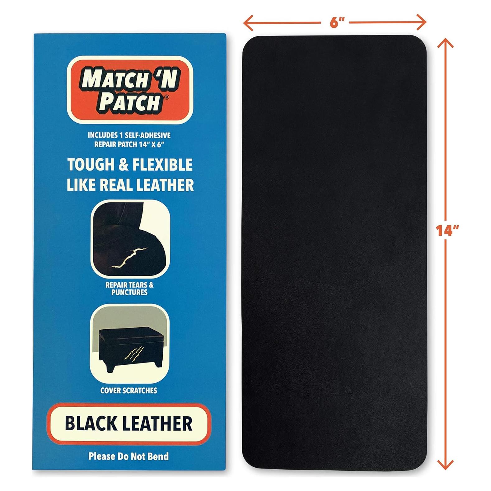 Parche de Reparación de Cuero PATCH 'N MATCH 35.5x15.2cm Negro