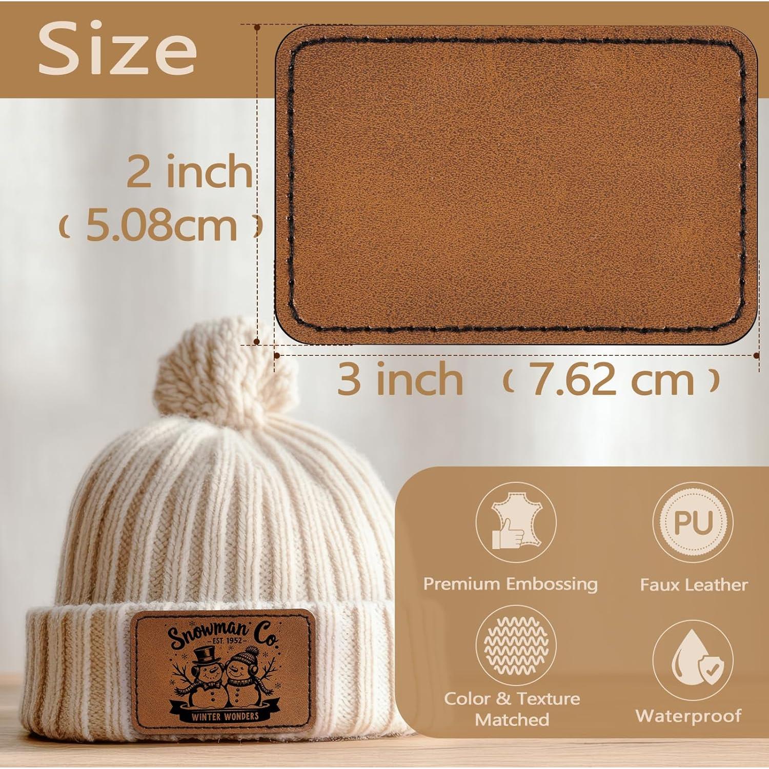 Paquete de 40 Parches de Cuero Sintético MAPRIAL 7.6x5.1cm