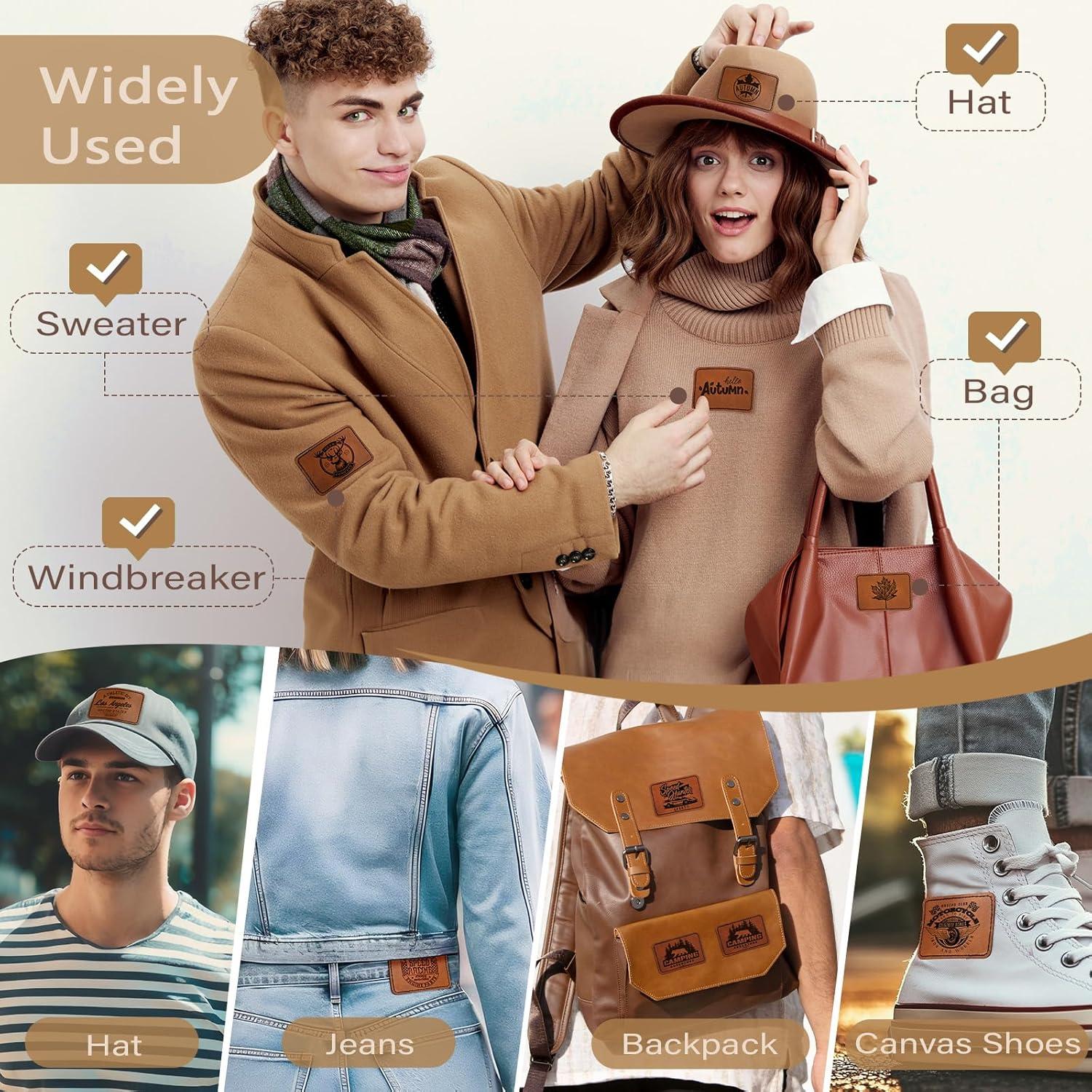 Paquete de 40 Parches de Cuero Sintético MAPRIAL 7.6x5.1cm