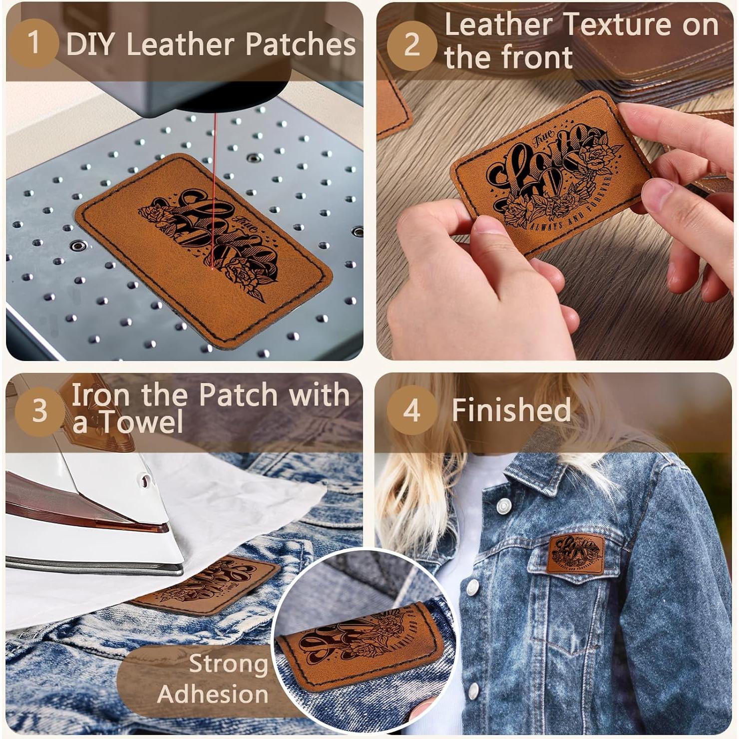 Paquete de 40 Parches de Cuero Sintético MAPRIAL 7.6x5.1cm