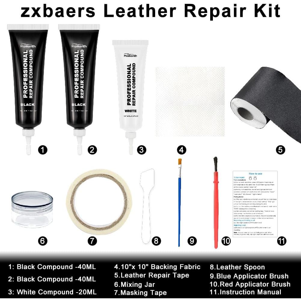 Kit de Reparación de Cuero Zxbaers 7.62x152.4cm Autoadhesivo