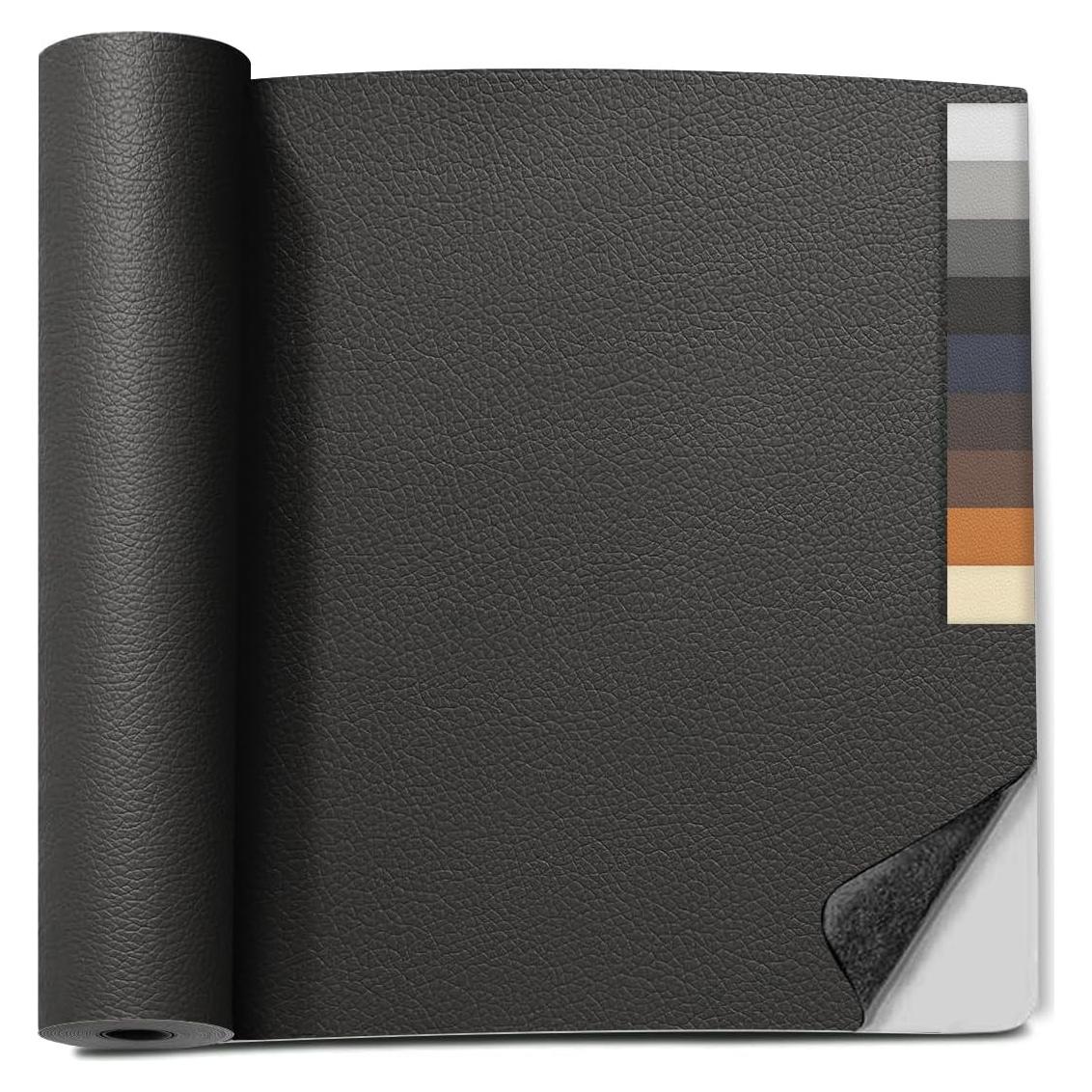 Parche de Reparación de Cuero Autoadhesivo SiiRo 40x200cm Negro