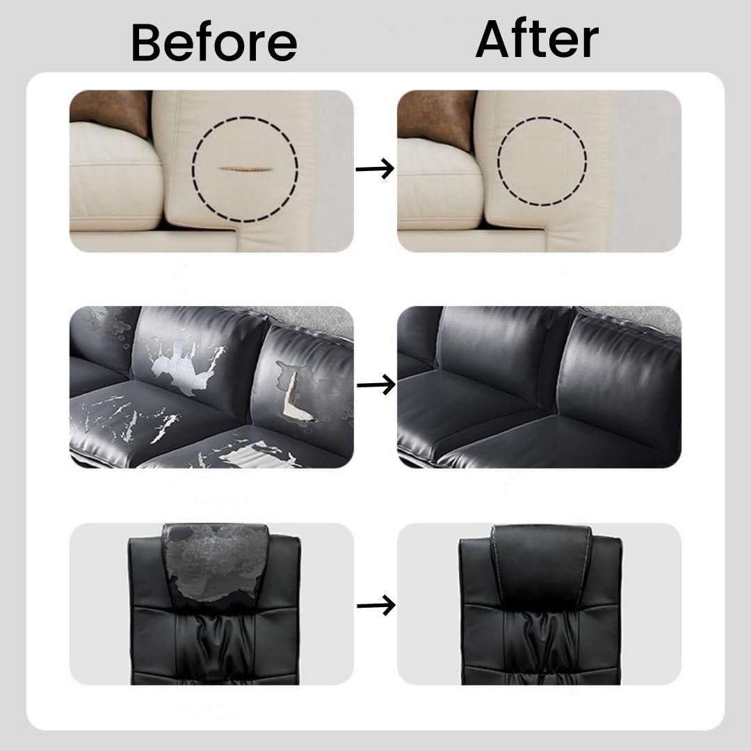 Parche de Reparación de Cuero Autoadhesivo SiiRo 40x200cm Negro