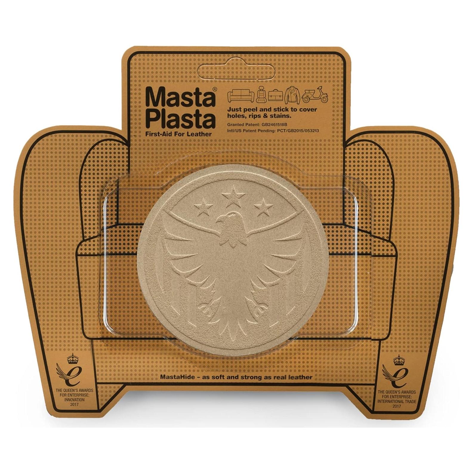 Parche Autoadhesivo MastaPlasta Suede Beige 8cm para Reparación