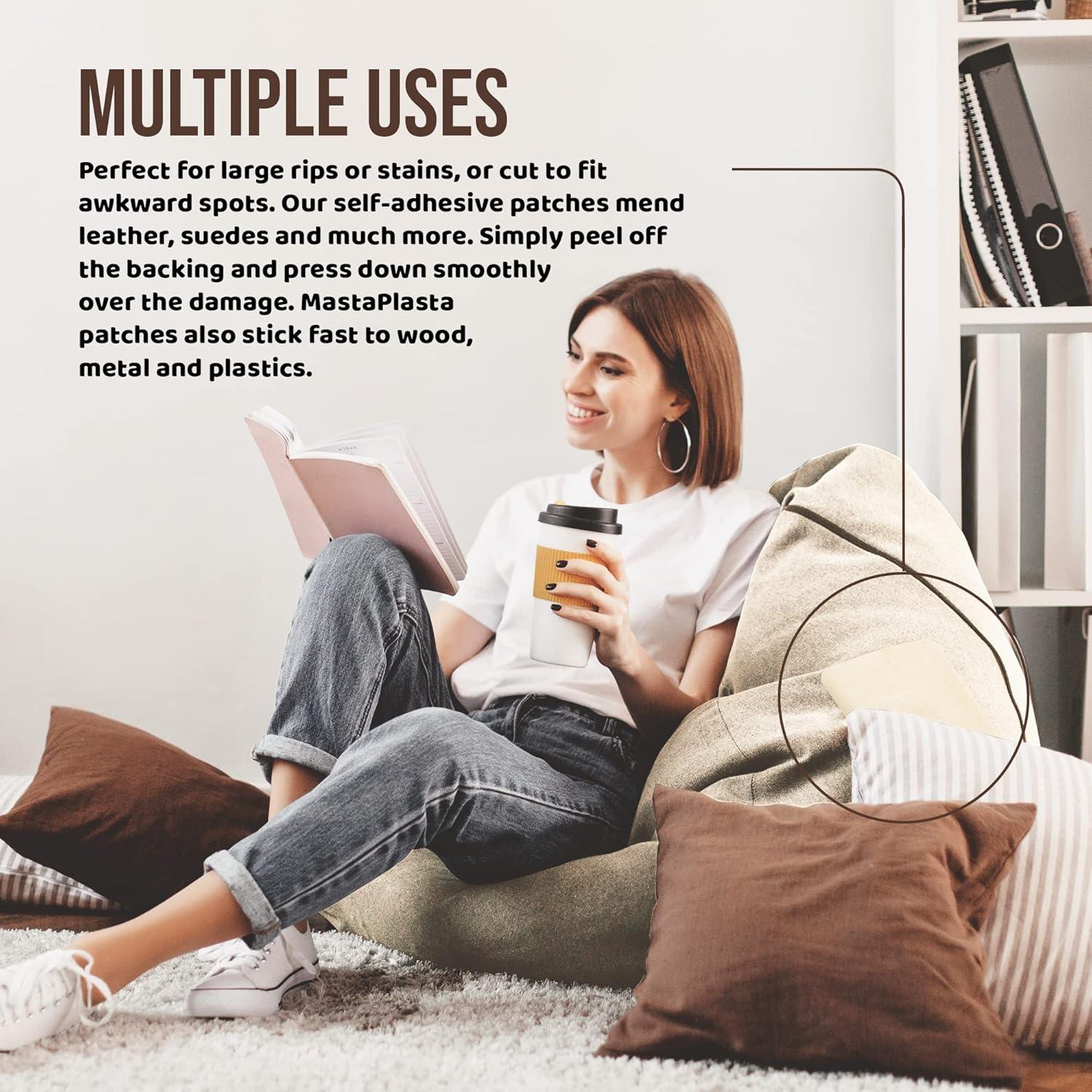 Parche Autoadhesivo MastaPlasta Suede Beige XL 28x20cm